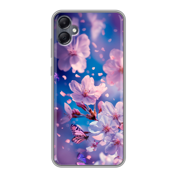 Силиконовый чехол на Samsung Galaxy A05 с принтом цветы бабочки Силиконовый чехол на Samsung Galaxy A05 с принтом цветы бабочки