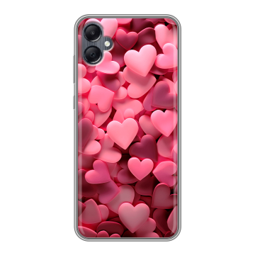 Силиконовый чехол на Samsung Galaxy A05 с принтом розовые сердечки Силиконовый чехол на Samsung Galaxy A05 с принтом розовые сердечки
