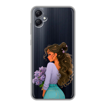 Силиконовый чехол на Samsung Galaxy A05 с принтом девушка цветы Силиконовый чехол на Samsung Galaxy A05 с принтом девушка цветы