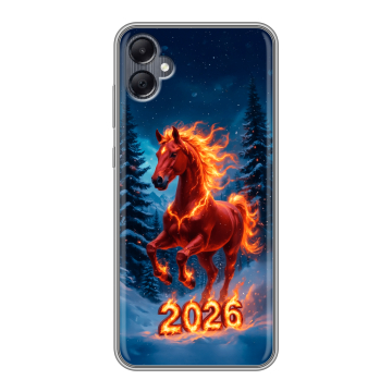 Силиконовый чехол на Samsung Galaxy A05 с принтом Новый год коня Силиконовый чехол на Samsung Galaxy A05 с принтом Новый год коня