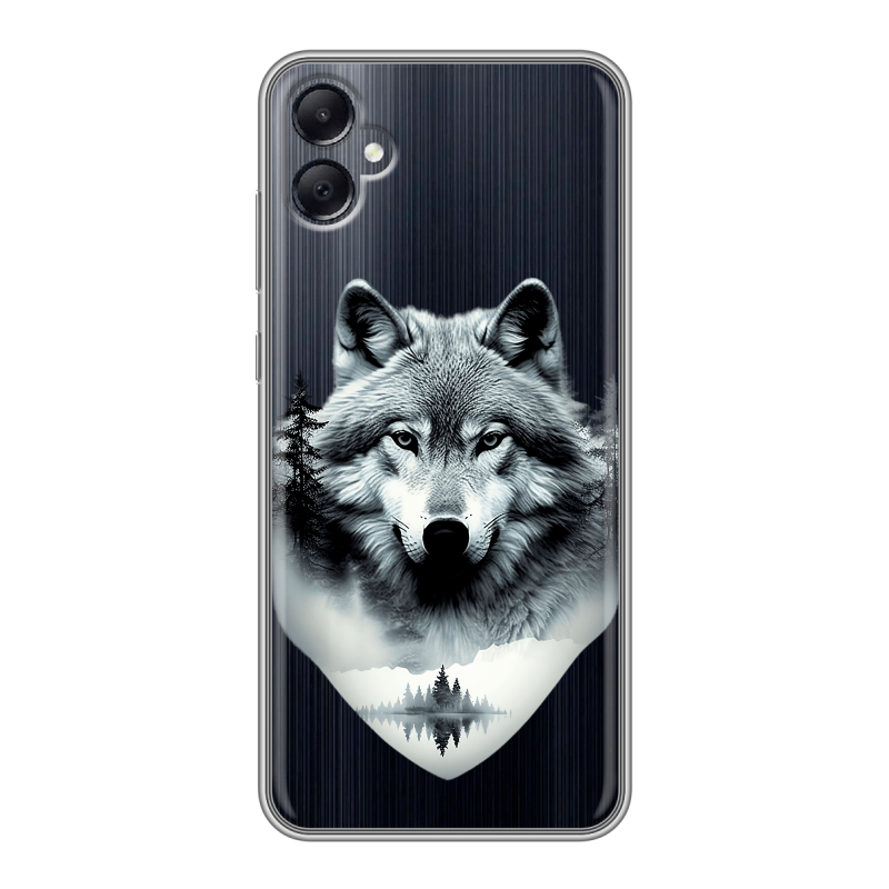 Силиконовый чехол на Samsung Galaxy A05 с принтом Волк в лесу Силиконовый чехол на Samsung Galaxy A05 с принтом Волк в лесу