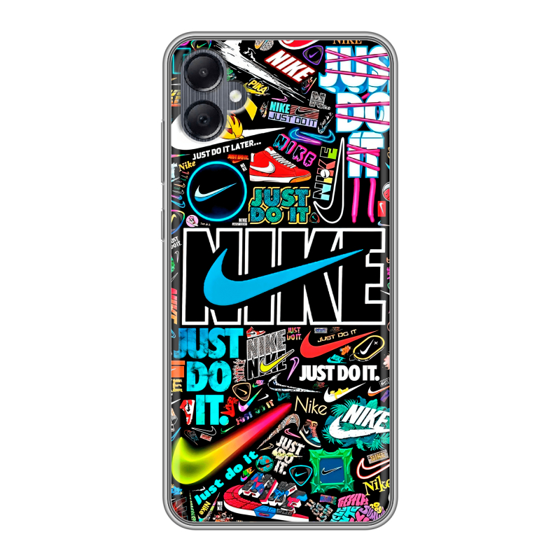 Силиконовый чехол на Samsung Galaxy A05 с принтом найк nike черный Силиконовый чехол на Samsung Galaxy A05 с принтом найк nike черный