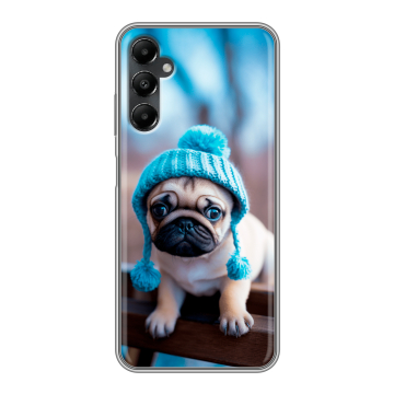 Силиконовый чехол на Samsung Galaxy A05s с принтом Мопс в шапке Силиконовый чехол на Samsung Galaxy A05s с принтом Мопс в шапке