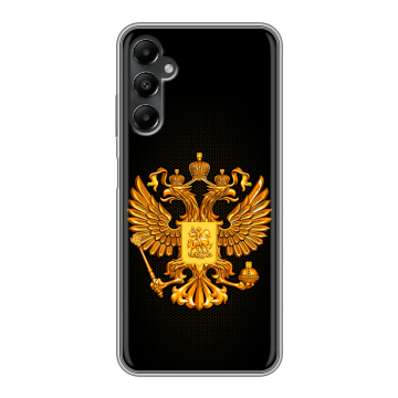 Силиконовый чехол на Samsung Galaxy A05s с принтом Герб России желтый Силиконовый чехол на Samsung Galaxy A05s с принтом Герб России желтый