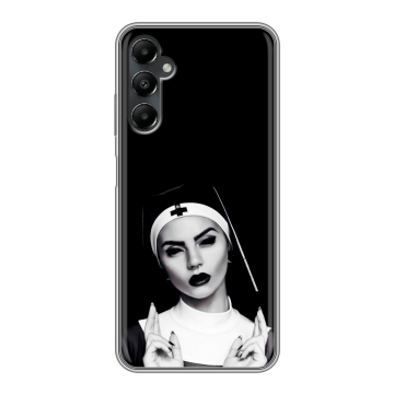 Силиконовый чехол на Samsung Galaxy A05s с принтом монашка Силиконовый чехол на Samsung Galaxy A05s с принтом монашка