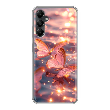 Силиконовый чехол на Samsung Galaxy A05s с принтом бабочки розовые Силиконовый чехол на Samsung Galaxy A05s с принтом бабочки розовые