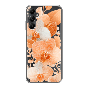 Силиконовый чехол на Samsung Galaxy A05s с принтом Бежевые цветы Силиконовый чехол на Samsung Galaxy A05s с принтом Бежевые цветы
