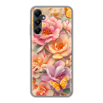 Силиконовый чехол на Samsung Galaxy A05s с принтом Цветы и бабочки Силиконовый чехол на Samsung Galaxy A05s с принтом Цветы и бабочки