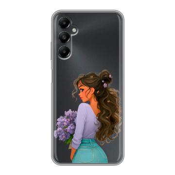 Силиконовый чехол на Samsung Galaxy A05s с принтом девушка цветы Силиконовый чехол на Samsung Galaxy A05s с принтом девушка цветы