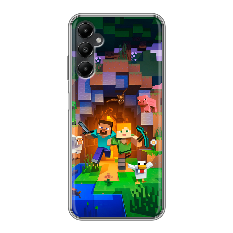 Силиконовый чехол на Samsung Galaxy A05s с принтом Майнкрафт Minecraft Силиконовый чехол на Samsung Galaxy A05s с принтом Майнкрафт Minecraft