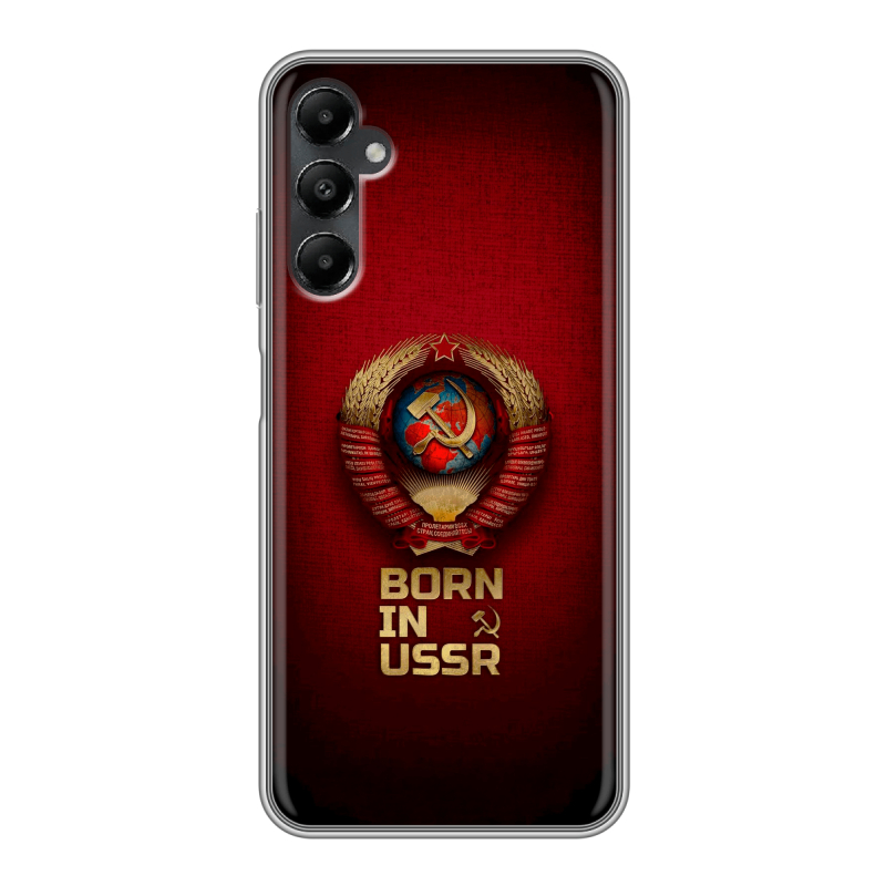 Силиконовый чехол на Samsung Galaxy A05s с принтом Флаг Герб СССР Силиконовый чехол на Samsung Galaxy A05s с принтом Флаг Герб СССР