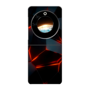 Пластиковый чехол на Tecno Phantom V Flip с принтом Яркие абстракции