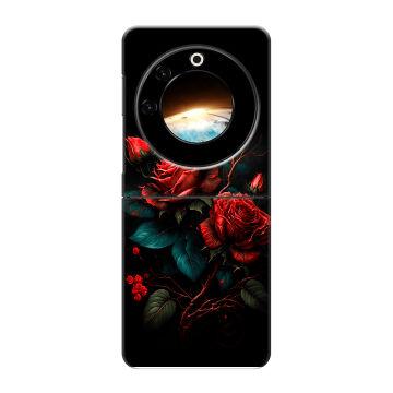Пластиковый чехол на Tecno Phantom V Flip с принтом Розы красные