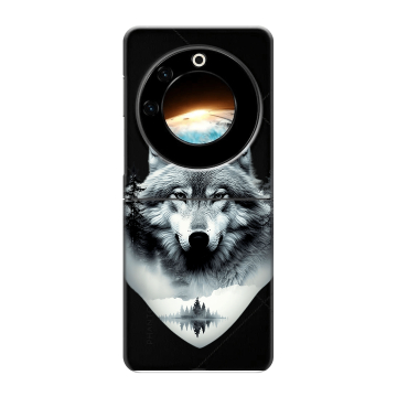 Пластиковый чехол на Tecno Phantom V Flip с принтом Волк в лесу Пластиковый чехол на Tecno Phantom V Flip с принтом Волк в лесу