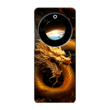 Пластиковый чехол на Tecno Phantom V Flip с принтом Золотой дракон Пластиковый чехол на Tecno Phantom V Flip с принтом Золотой дракон