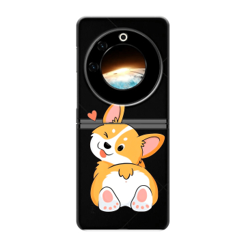 Пластиковый чехол на Tecno Phantom V Flip с принтом Корги Пластиковый чехол на Tecno Phantom V Flip с принтом Корги