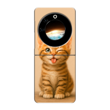 Пластиковый чехол на Tecno Phantom V Flip с принтом котенок Пластиковый чехол на Tecno Phantom V Flip с принтом котенок
