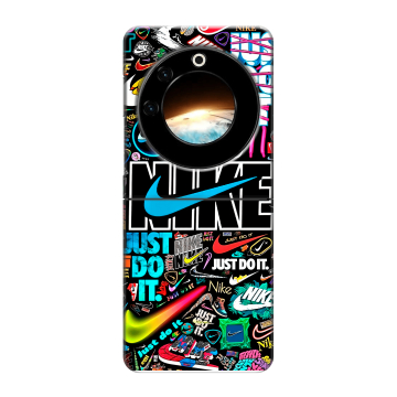 Пластиковый чехол на Tecno Phantom V Flip с принтом найк nike черный Пластиковый чехол на Tecno Phantom V Flip с принтом найк nike черный
