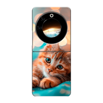 Пластиковый чехол на Tecno Phantom V Flip с принтом котик Пластиковый чехол на Tecno Phantom V Flip с принтом котик