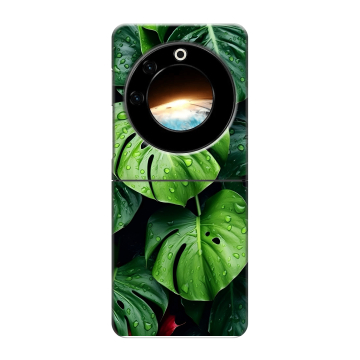 Пластиковый чехол на Tecno Phantom V Flip с принтом Листья Пластиковый чехол на Tecno Phantom V Flip с принтом Листья