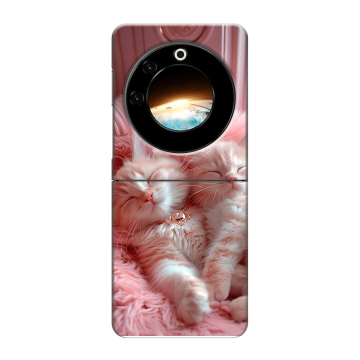 Пластиковый чехол на Tecno Phantom V Flip с принтом котята котики Пластиковый чехол на Tecno Phantom V Flip с принтом котята котики