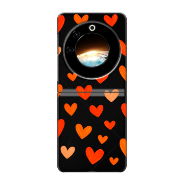 Пластиковый чехол на Tecno Phantom V Flip с принтом Сердечки