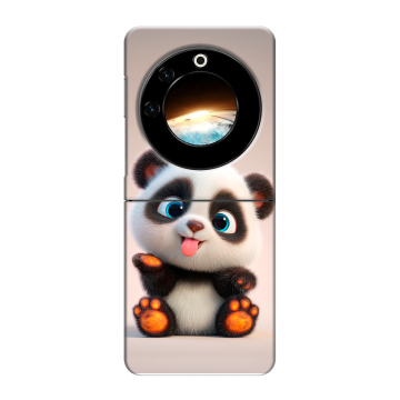 Пластиковый чехол на Tecno Phantom V Flip с принтом милая панда Пластиковый чехол на Tecno Phantom V Flip с принтом милая панда