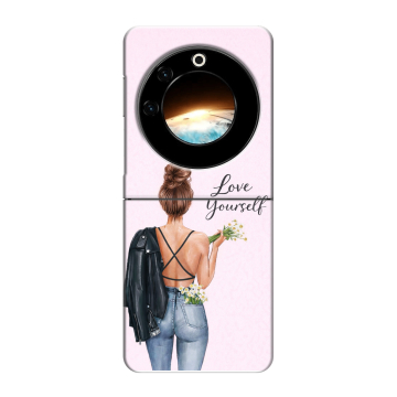Пластиковый чехол на Tecno Phantom V Flip с принтом женский Пластиковый чехол на Tecno Phantom V Flip с принтом женский
