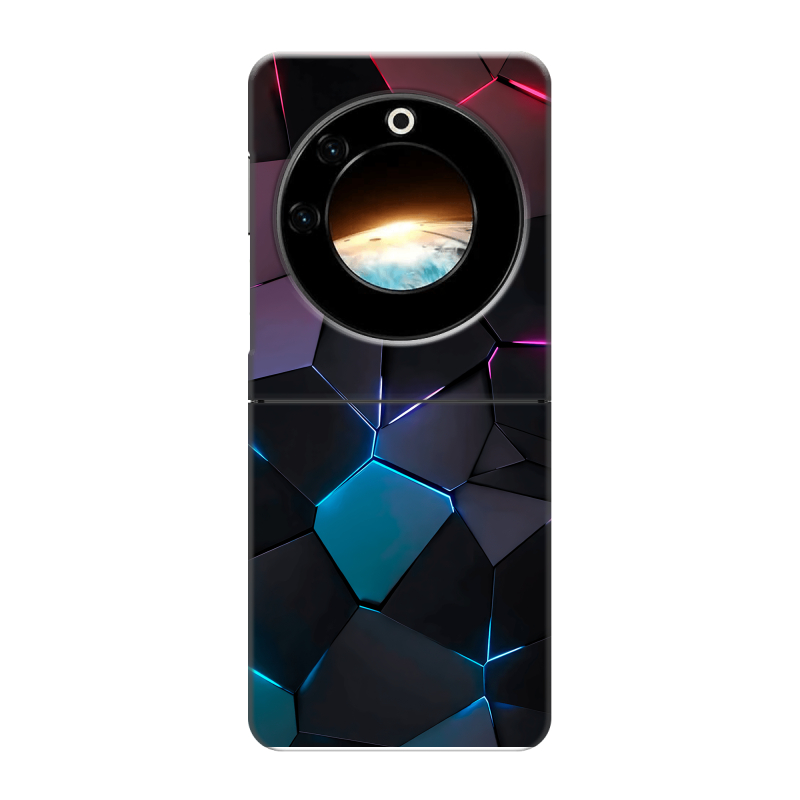Пластиковый чехол на Tecno Phantom V Flip с принтом Геометрия неона Пластиковый чехол на Tecno Phantom V Flip с принтом Геометрия неона