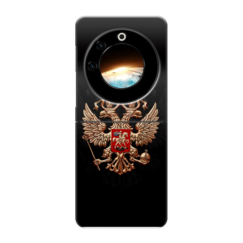 Пластиковый чехол на Tecno Phantom V Flip с принтом Герб России Пластиковый чехол на Tecno Phantom V Flip с принтом Герб России