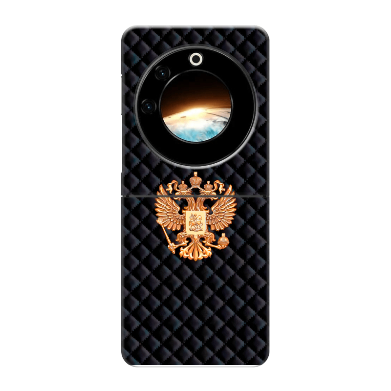 Пластиковый чехол на Tecno Phantom V Flip с принтом Герб России принт Пластиковый чехол на Tecno Phantom V Flip с принтом Герб России принт