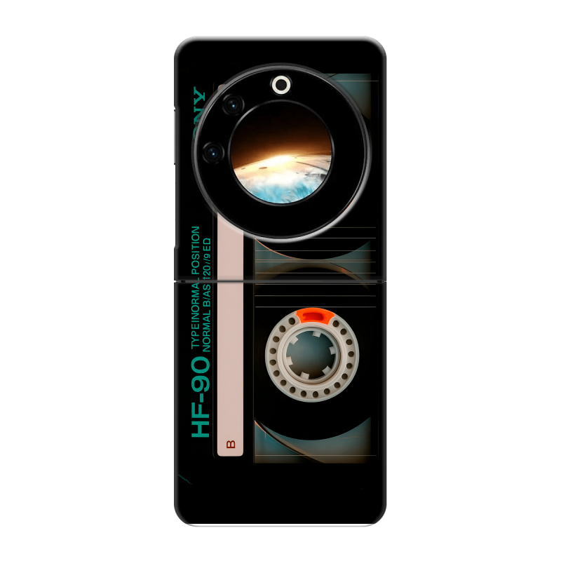 Пластиковый чехол на Tecno Phantom V Flip с принтом Кассета Пластиковый чехол на Tecno Phantom V Flip с принтом Кассета