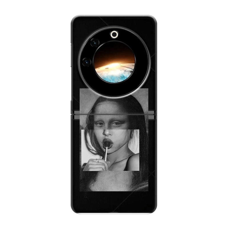 Пластиковый чехол на Tecno Phantom V Flip с принтом Мона Лиза Пластиковый чехол на Tecno Phantom V Flip с принтом Мона Лиза