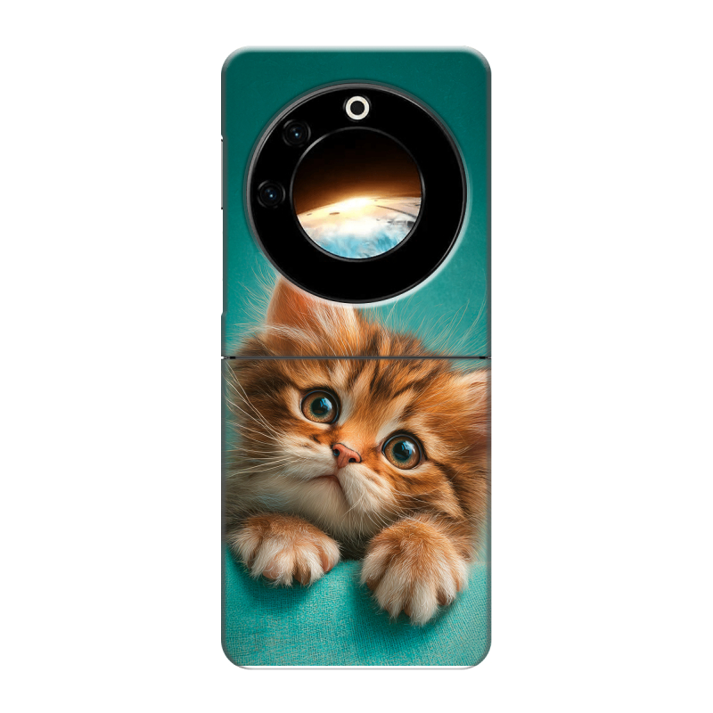 Пластиковый чехол на Tecno Phantom V Flip с принтом котенок Пластиковый чехол на Tecno Phantom V Flip с принтом котенок