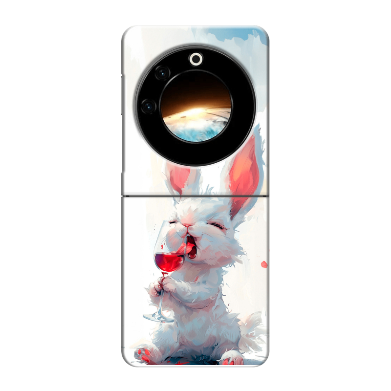 Пластиковый чехол на Tecno Phantom V Flip с принтом кролик зайчик Пластиковый чехол на Tecno Phantom V Flip с принтом кролик зайчик