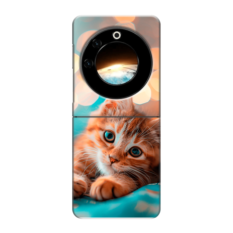 Пластиковый чехол на Tecno Phantom V Flip с принтом котик Пластиковый чехол на Tecno Phantom V Flip с принтом котик