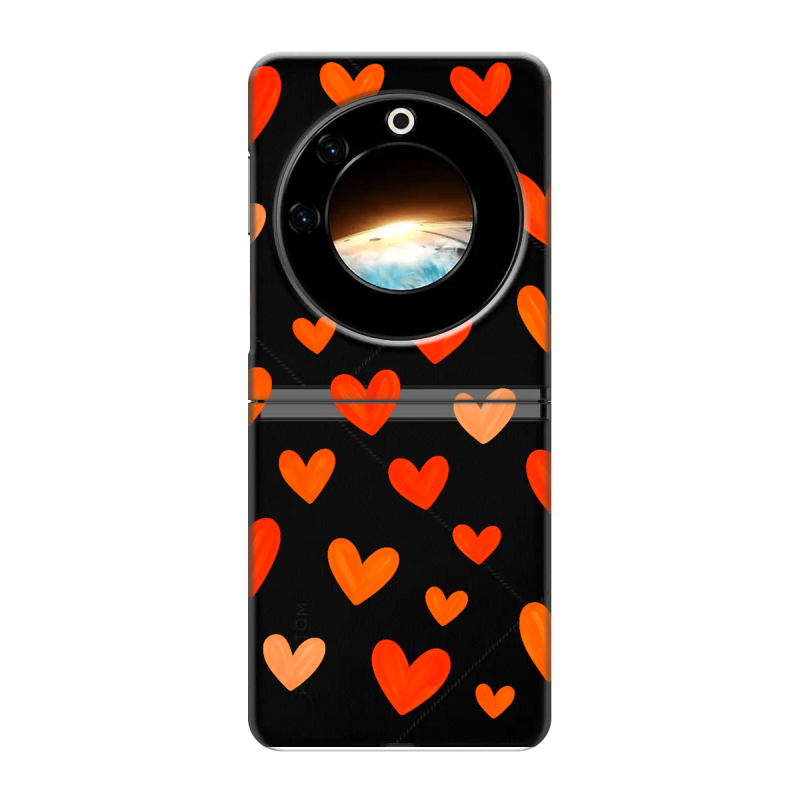 Пластиковый чехол на Tecno Phantom V Flip с принтом Сердечки Пластиковый чехол на Tecno Phantom V Flip с принтом Сердечки