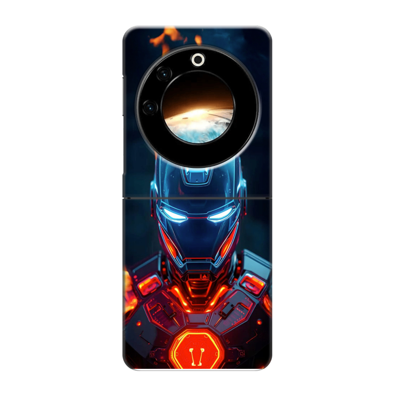 Пластиковый чехол на Tecno Phantom V Flip с принтом IronMan Железный человек Пластиковый чехол на Tecno Phantom V Flip с принтом IronMan Железный человек