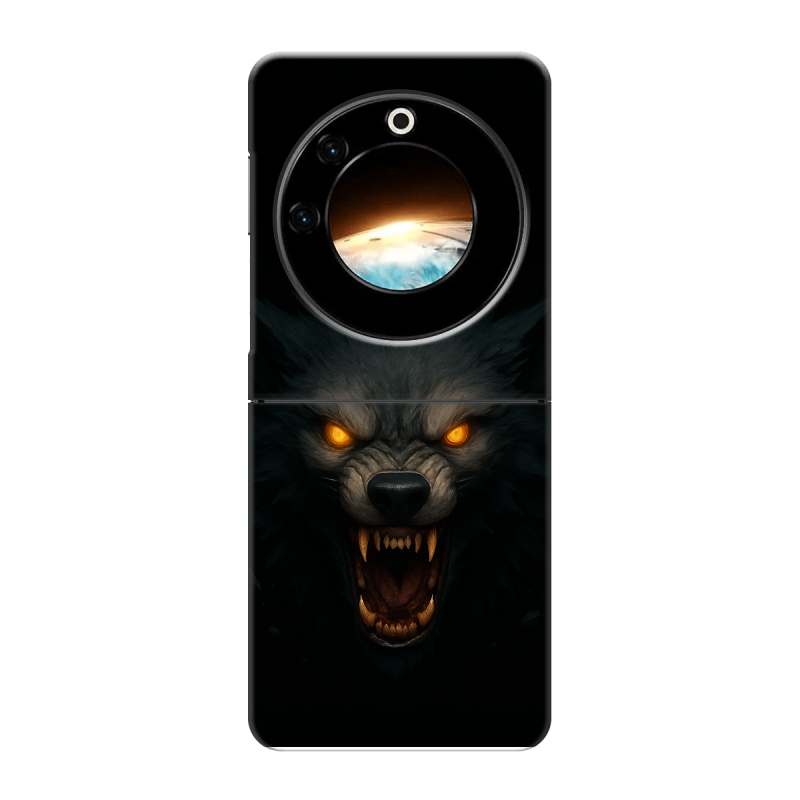 Пластиковый чехол на Tecno Phantom V Flip с принтом Волк Пластиковый чехол на Tecno Phantom V Flip с принтом Волк