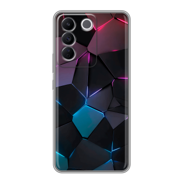 Силиконовый чехол на Vivo T2 с принтом Геометрия неона Силиконовый чехол на Vivo T2 с принтом Геометрия неона
