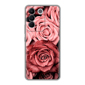 Силиконовый чехол на Vivo T2 с принтом Цветы розы Силиконовый чехол на Vivo T2 с принтом Цветы розы