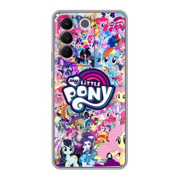 Силиконовый чехол на Vivo T2 с принтом My little pony Дружба чудо Силиконовый чехол на Vivo T2 с принтом My little pony Дружба чудо