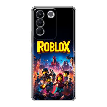 Силиконовый чехол на Vivo T2 с принтом Roblox Роблокс
