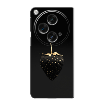 Пластиковый чехол на OPPO Find N3 с принтом Черная клубника