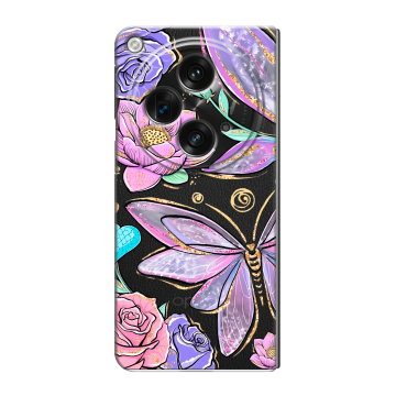 Пластиковый чехол на OPPO Find N3 с принтом Бабочки и цветы Пластиковый чехол на OPPO Find N3 с принтом Бабочки и цветы