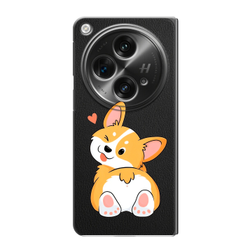 Пластиковый чехол на OPPO Find N3 с принтом Корги Пластиковый чехол на OPPO Find N3 с принтом Корги