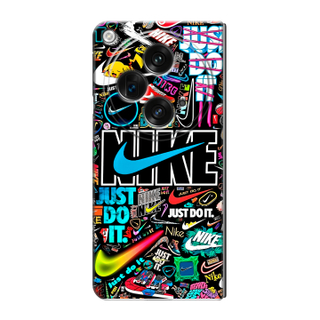 Пластиковый чехол на OPPO Find N3 с принтом найк nike черный