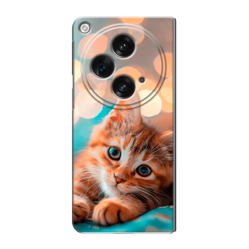 Пластиковый чехол на OPPO Find N3 с принтом котик Пластиковый чехол на OPPO Find N3 с принтом котик
