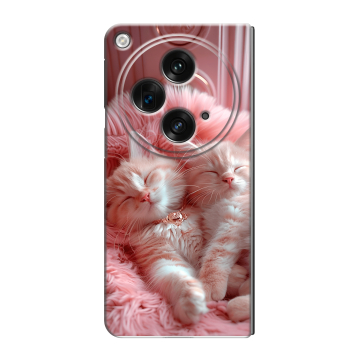 Пластиковый чехол на OPPO Find N3 с принтом котята котики