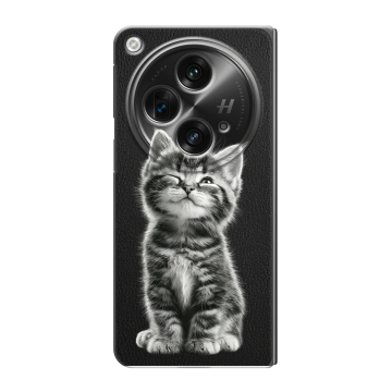 Пластиковый чехол на OPPO Find N3 с принтом Котенок Пластиковый чехол на OPPO Find N3 с принтом Котенок